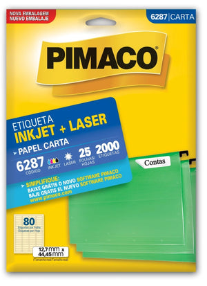 Etiquetas Adhesivas para impresión Pimaco Carta 6287