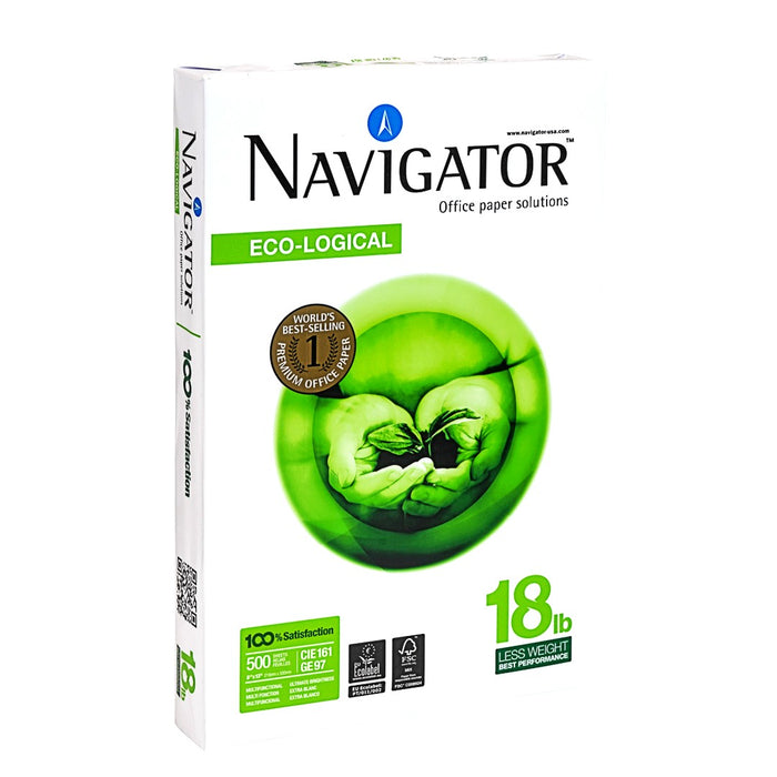 Hojas de Papel Bond Navigator 18 LB Eco-Logical / Oficio