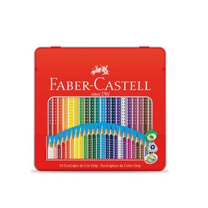 Ecolápices Grip Tri (24 Colores) C/Estuche de lata Faber Castell