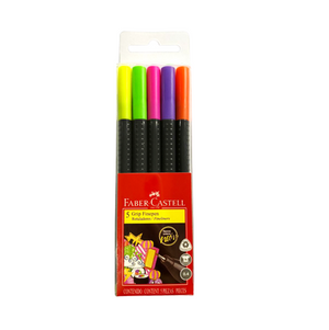 Marcadores Grip Finepen Neón Faber Castell
