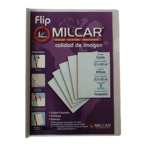 Flips de Plástico Tamaño Carta Milcar