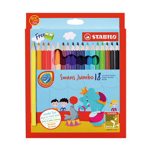 Lapices de Color Stabilo Swans Jumbo Est./18 colores Cja./carton 1875J