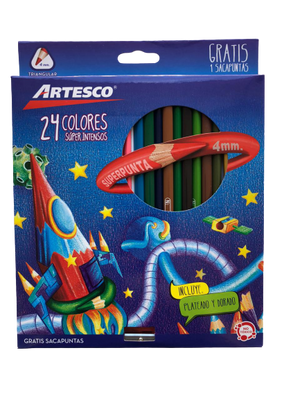 Colores Largos  X 24Und. (Ecuador) Super Intenso Artesco