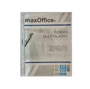 Fundas Plásticas Multitaladro MaxOffice de 80 Micras (Carta)
