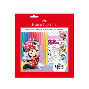 Marcador Escolar Disney (12 Colores + Libreta+ Stickers)