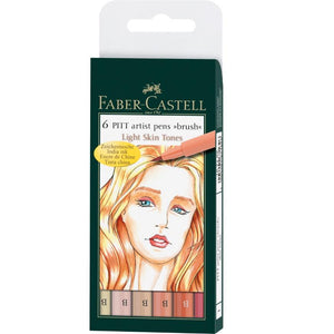 Estuche con 6 rotuladores Pitt Artist Pen Brush, tonos piel Faber Castell