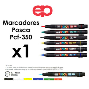 Marcador de Pintura Acrílica Uni-Posca Punta Pincel PCF-350