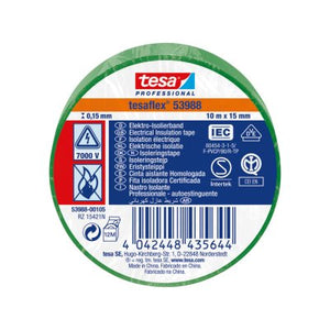 Cinta Aislante Tesa Color Verde 15mm x 10 mts
