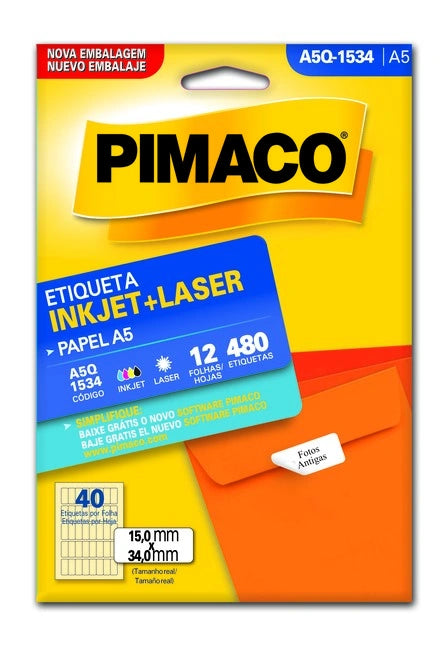 Etiquetas Adhesivas para impresión Pimaco A5Q-1534