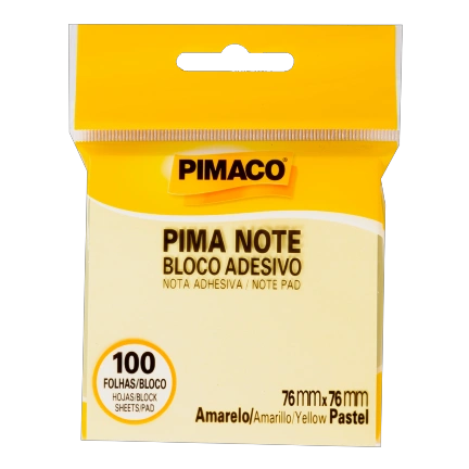 Notas Adhesivas Amarillo Pastel 76 x 76mm 100 Hojas Pimaco