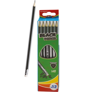 Lápices  Negro Grafito HB Keyroad con Borrador