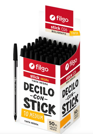 Bolígrafos Filgo Stick  Medium Negro