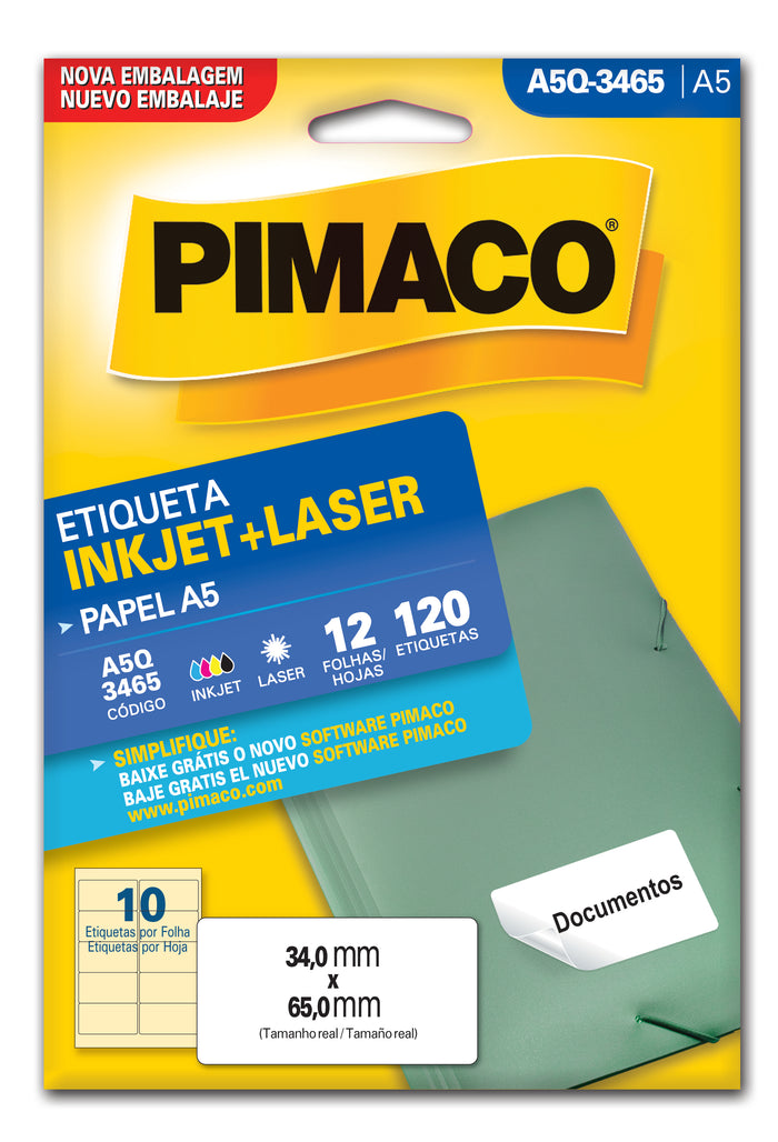 Etiquetas Adhesivas para impresión Pimaco A5Q-3465