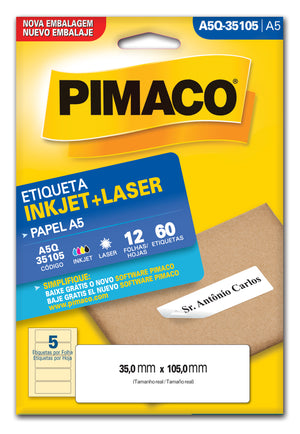 Etiquetas Adhesivas para impresión Pimaco A5Q-35105