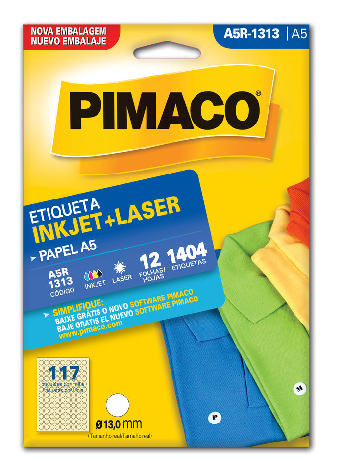 Etiquetas Adhesivas para impresión Pimaco A5R-1313