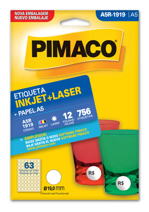 Etiquetas Adhesivas para impresión Pimaco A5R-1919