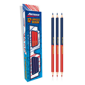 Lápiz Bicolor Rojo- Azul Artesco