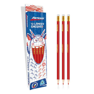 Lápiz Chequeo (Rojo) Triangular Artesco