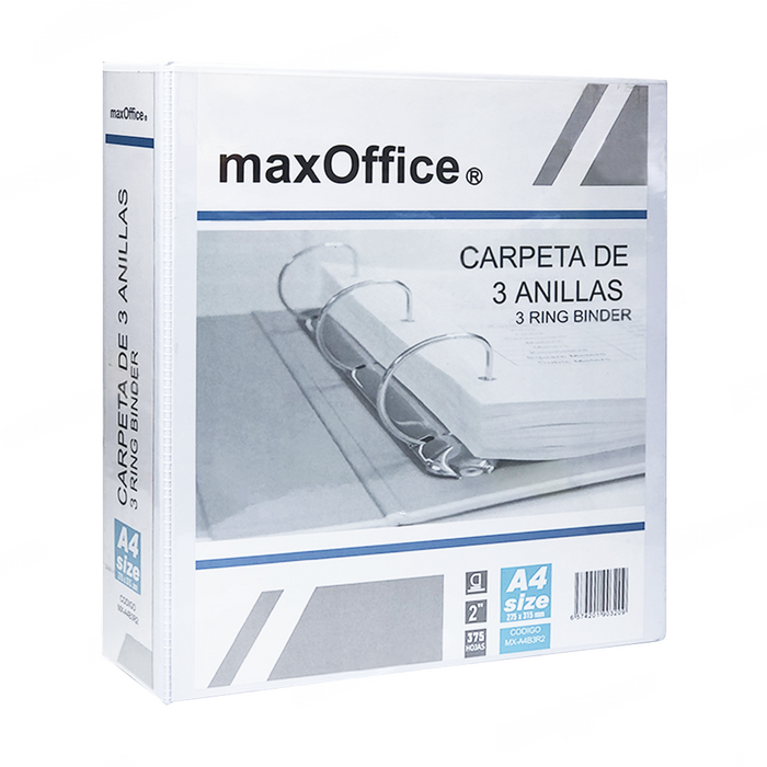 Carpeta Blanca A4 MaxOffice 3 anillas 2"