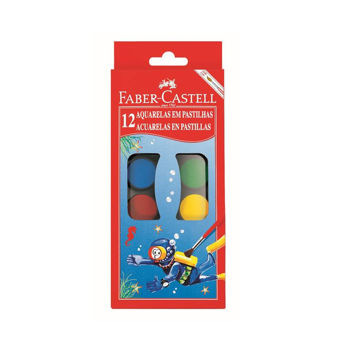 Acuarela Estuche plástico (12 colores+Pincel) Faber Castell