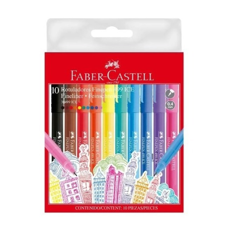Marcadores  Finepen Ice 499 Faber Castell X10