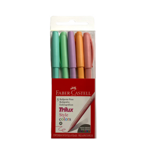 Bolígrafos Trilux Style Color Pastel X5 Faber Castell