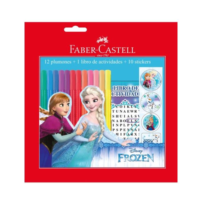 Marcador Escolar Frozen (12 Colores + Libreta+ Stickers)