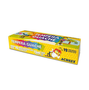 Témpera Lavable 12 colores (15ml) Acrilex