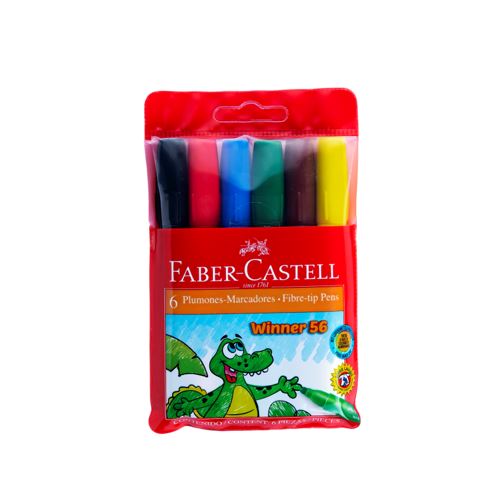 Marcador Winner 56 (6 colores básicos) Faber Castell
