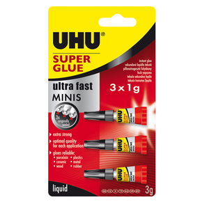 Pegamento UHU Super Glue Mini 3x1g