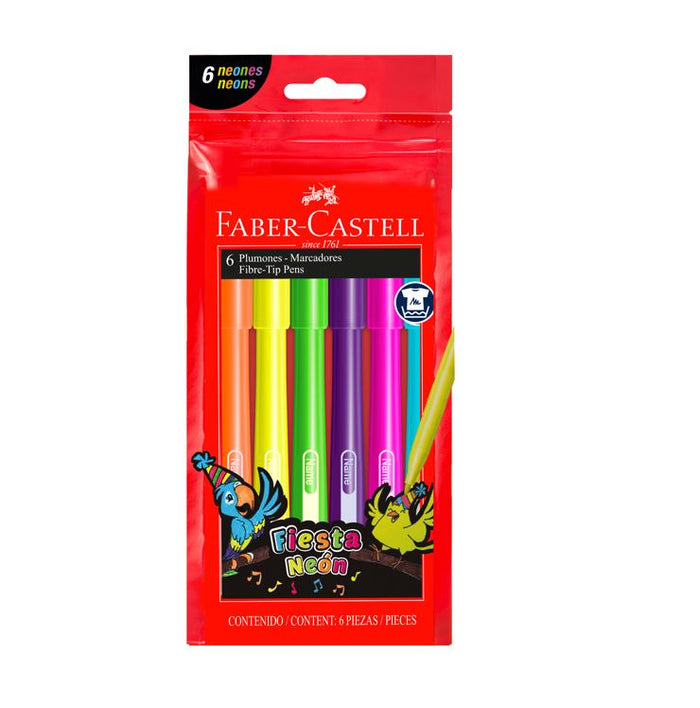 Marcador Fiesta (6 colores neón) Faber Castell