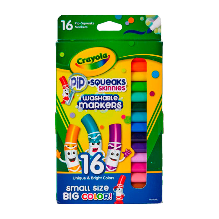 Caja de 16 Unidades Washable PipSqueak Skinnies Markers Crayola
