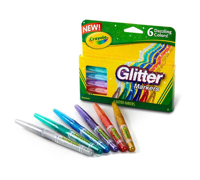Caja de 6 Marcadores con Brillo - Glitter Crayola