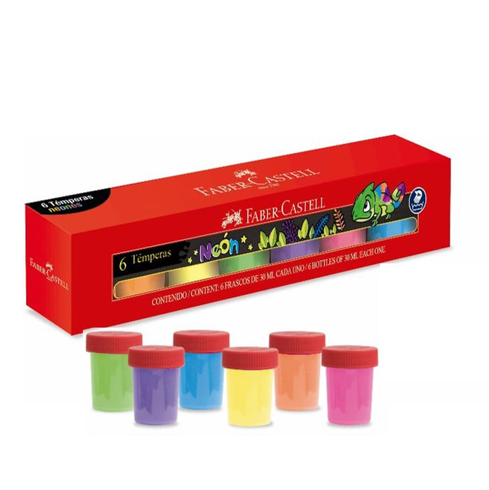 Témperas Colores Neon 30 Ml (6 Colores) Faber Castell