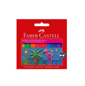 Plastilina Jumbo C/Brillo (10 Colores) Faber Castell