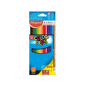 Colores Peps X12U + 1 Lapiz+  1 Tajador Maped