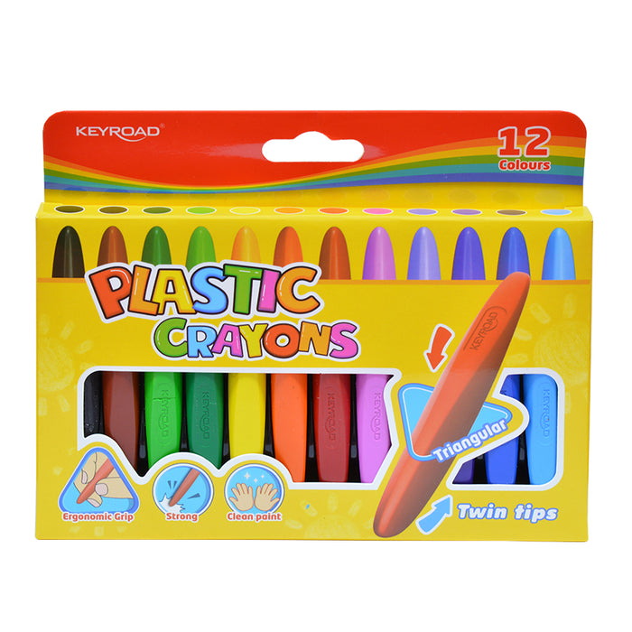 Crayones de Cera Plástico Triangular X12 Keyroad