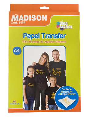 Papel Transfer A4 Textil Oscuro Madison