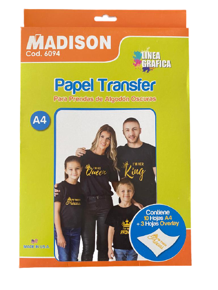 Papel Transfer A4 Textil Oscuro Madison