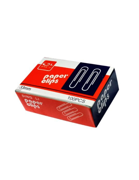 Clip 33 mm Metalico Dingli Caja x 100 unidades