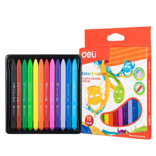 Crayones de Plástico Color Emotion 12 Colores Deli