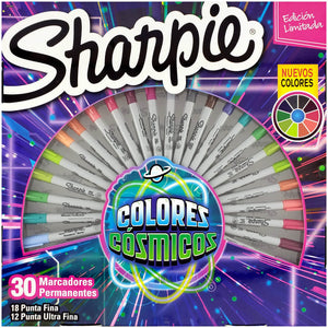 Juego de rotuladores permanentes retráctiles no lavables Sharpie, punta  ultrafina, colores surtidos, juego de 8