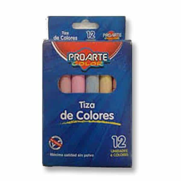 Tiza de Colores Proarte x12 unidades ( 6 Colores)